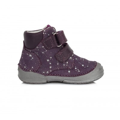 D.D. step dievčenská detská celokožená obuv A038-598B Lavender